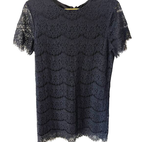 Lulus Women's Navy Blue Lace Shift Dress Size Large Wedding Guest Special Event - Picture 3 of 10